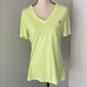 Adidas Aeroknit Women's Lime Green V-Neck Top